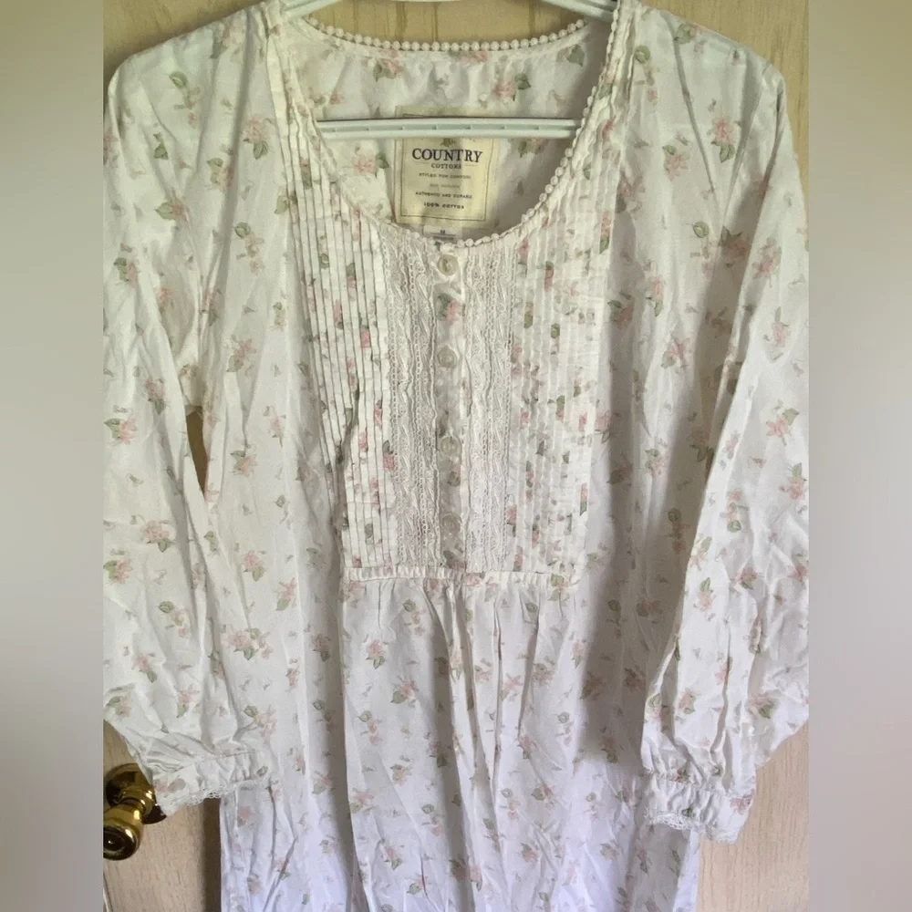 Vtg Victoria's Secret Country Long Nightgown Sz M Floral Cottacecore Prairie